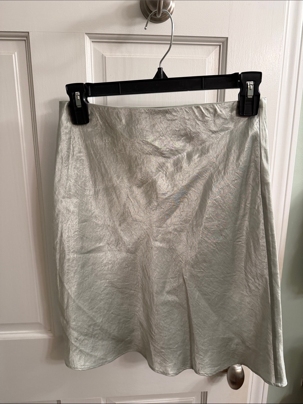 Satin A-Line Light Green Women's Skirt